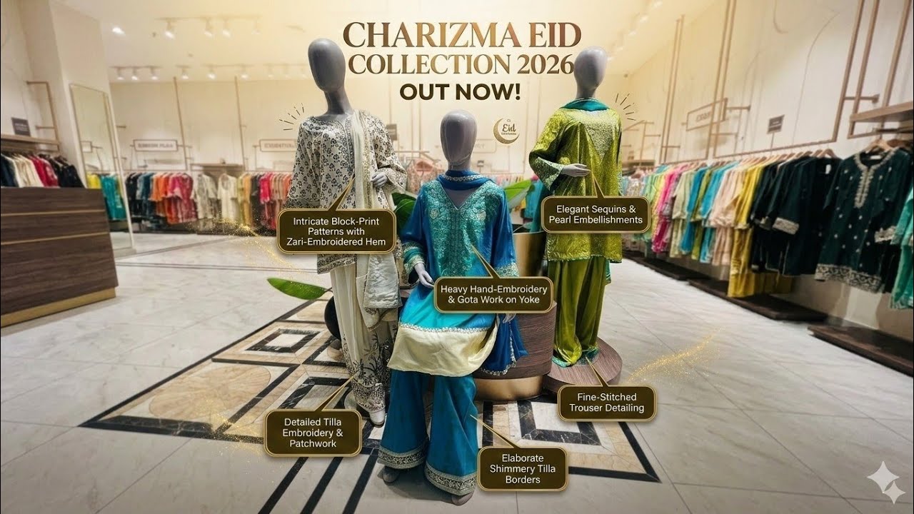 Charizma Eid Collection 2026| Eid Collection out now | stitched  Farshi Shalwar | March 8 ,2026