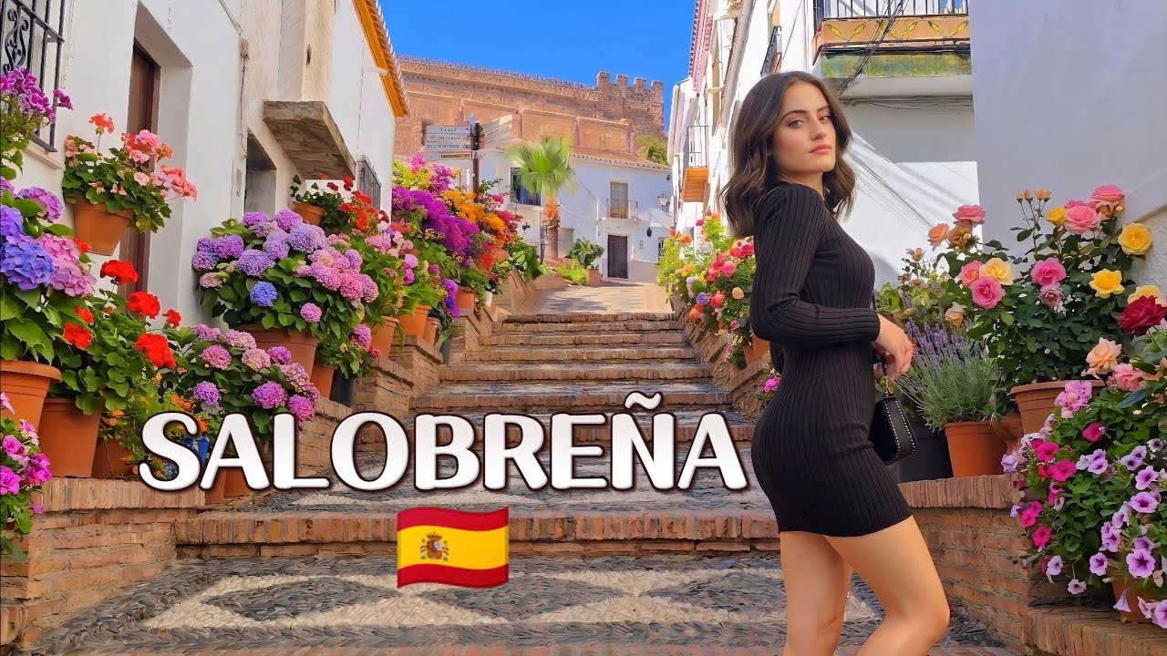 Visita hermoso pueblo Salobreña, Granada, España. 4K