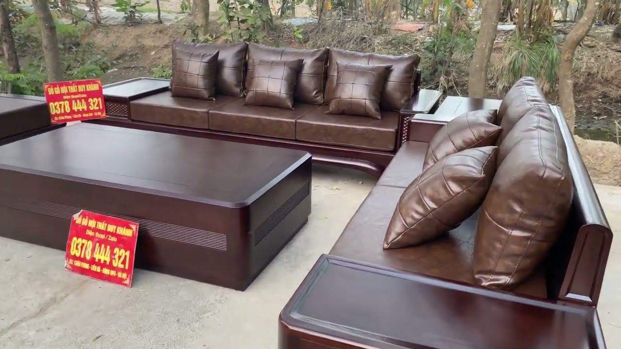 Tải chính chỉ hơn 30triệu: Bộ ghế sofa chân Thuyền gỗ Sồi Nga làm cong dẻo dày dặn chọn thửa 