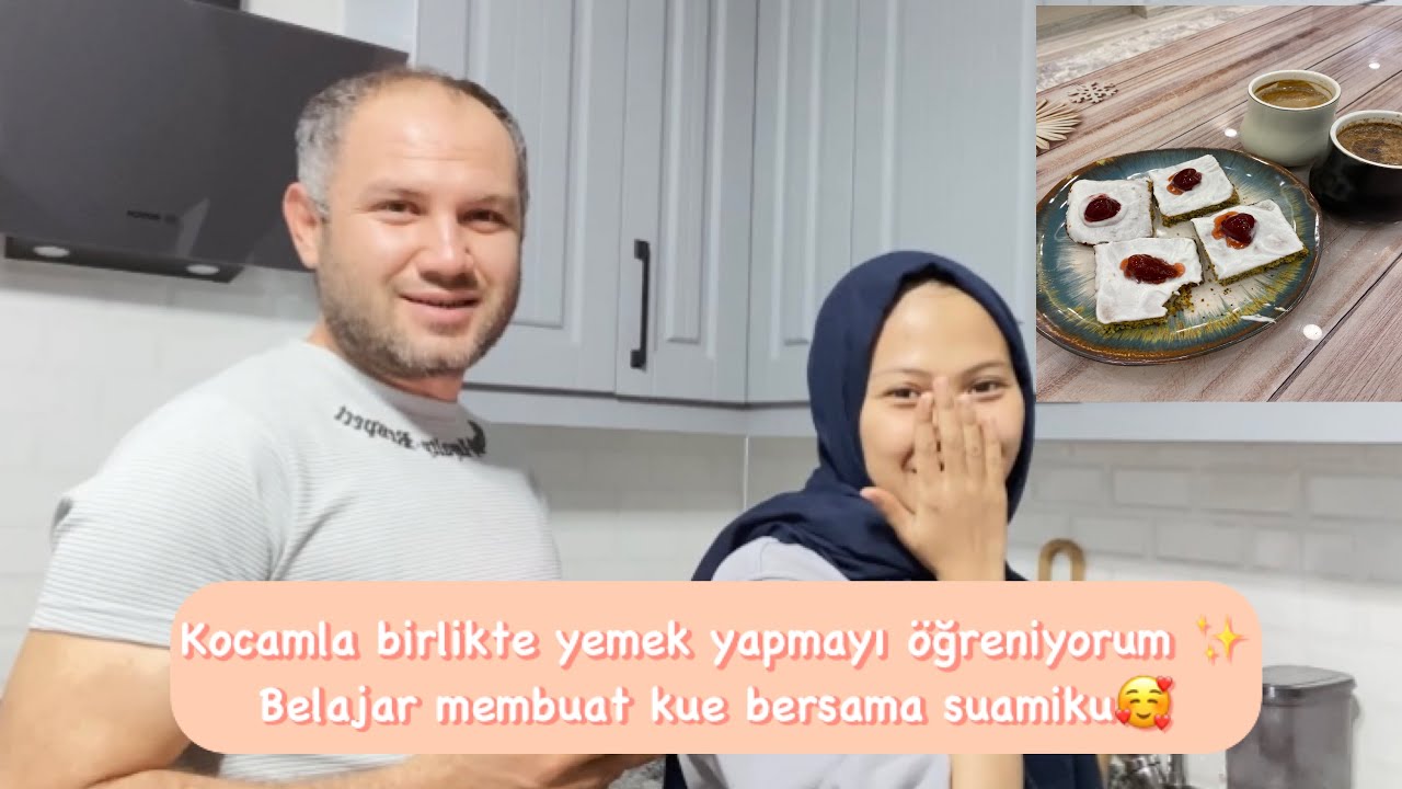 #vlog 7 KOCAMLA HAŞHAŞLI İRMİK TATLISI YAPDIM (MEMBUAT MAKANAN PENUTUP ALA TURKI BERSAMA SUAMIKU)