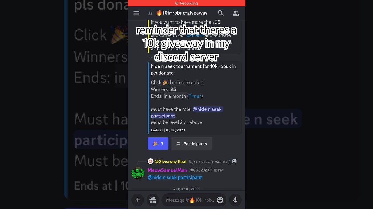10,000 ROBUX GIVEAWAY IN MY DISCORD SERVER #trending #roblox #viral #robuxgiveaway