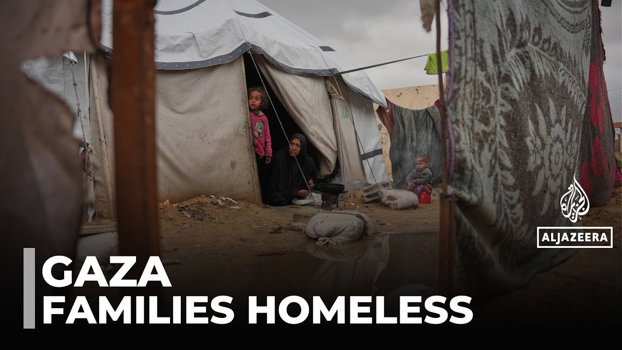 Surviving winter without shelter: Heavy rains flooding makeshift tents across the strip