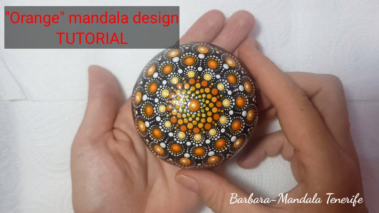 #46 Orange Mandala Design step by step