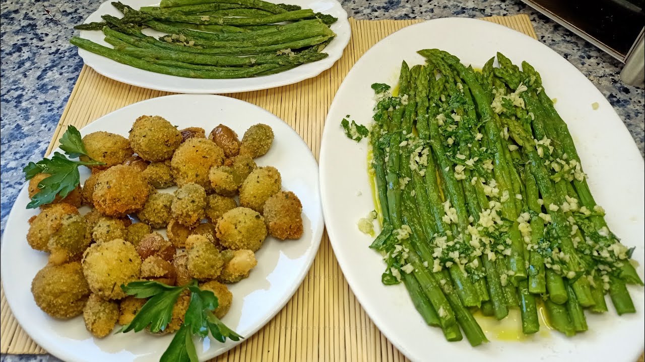 #espárragos #en #vinagre #fritos #y #aceitunas #fritas #aperitivos #buenísimos 😋😋😋😋😋