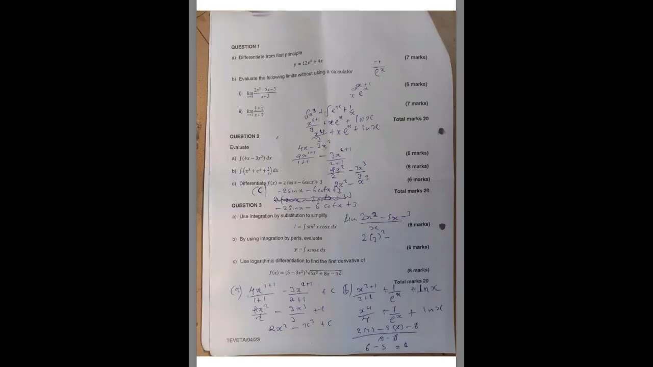 Past paper Teveta April/May 2023