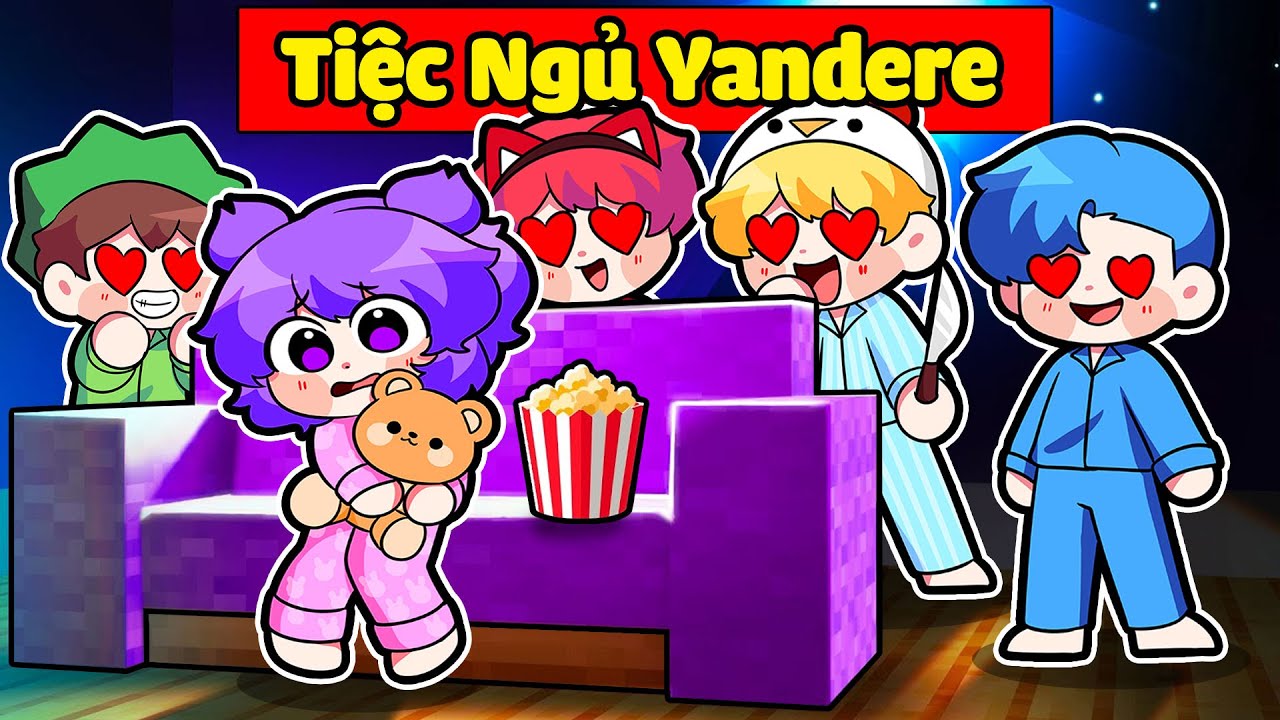 NABEE BẤT NGỜ THAM GIA TIỆC NGỦ YANDERE Đ&Aacute;NG SỢ TRONG MINECRAFT*NABEE YANDERE 😍🔪😈