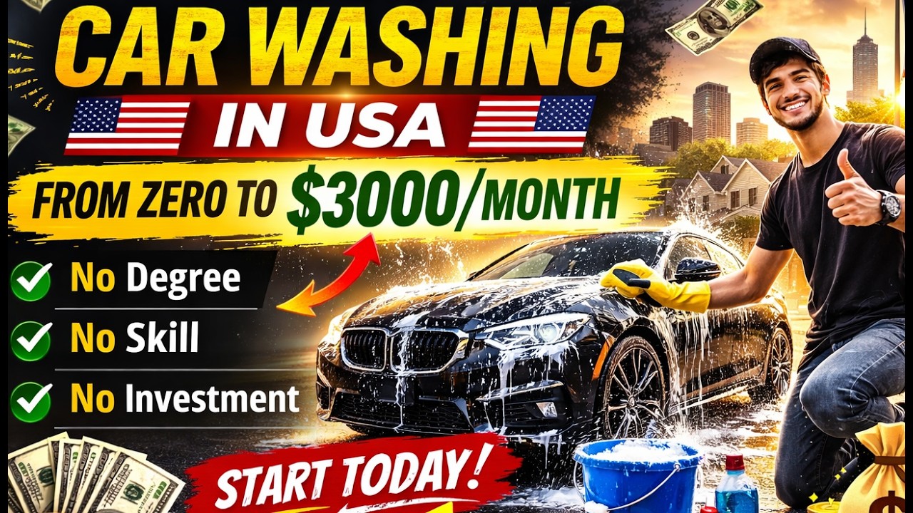 Car Washing Business USA | Start Mobile Car Wash With NO Investment | Earn $3000/Month