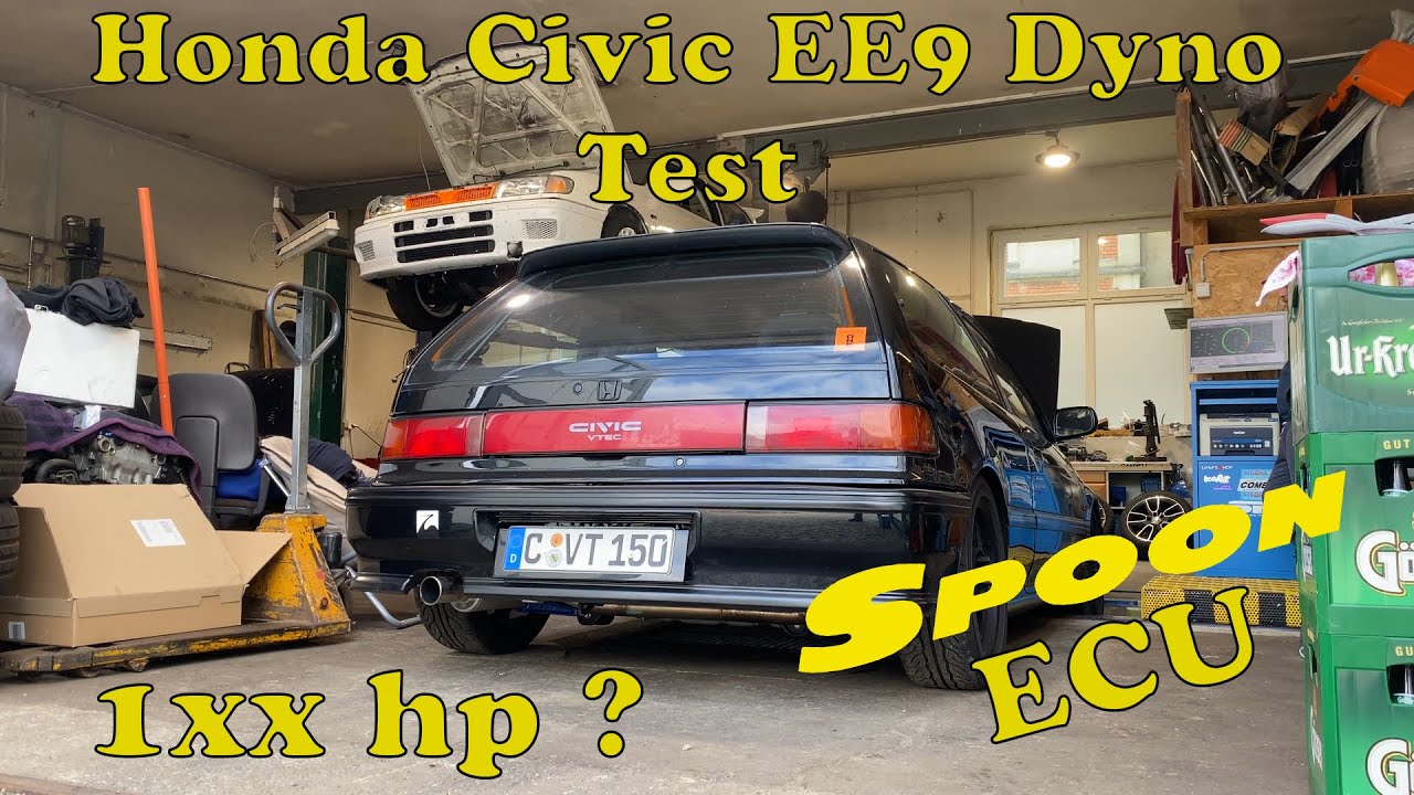 Honda Civic EE9 dyno test ( factory and spoon ECU )