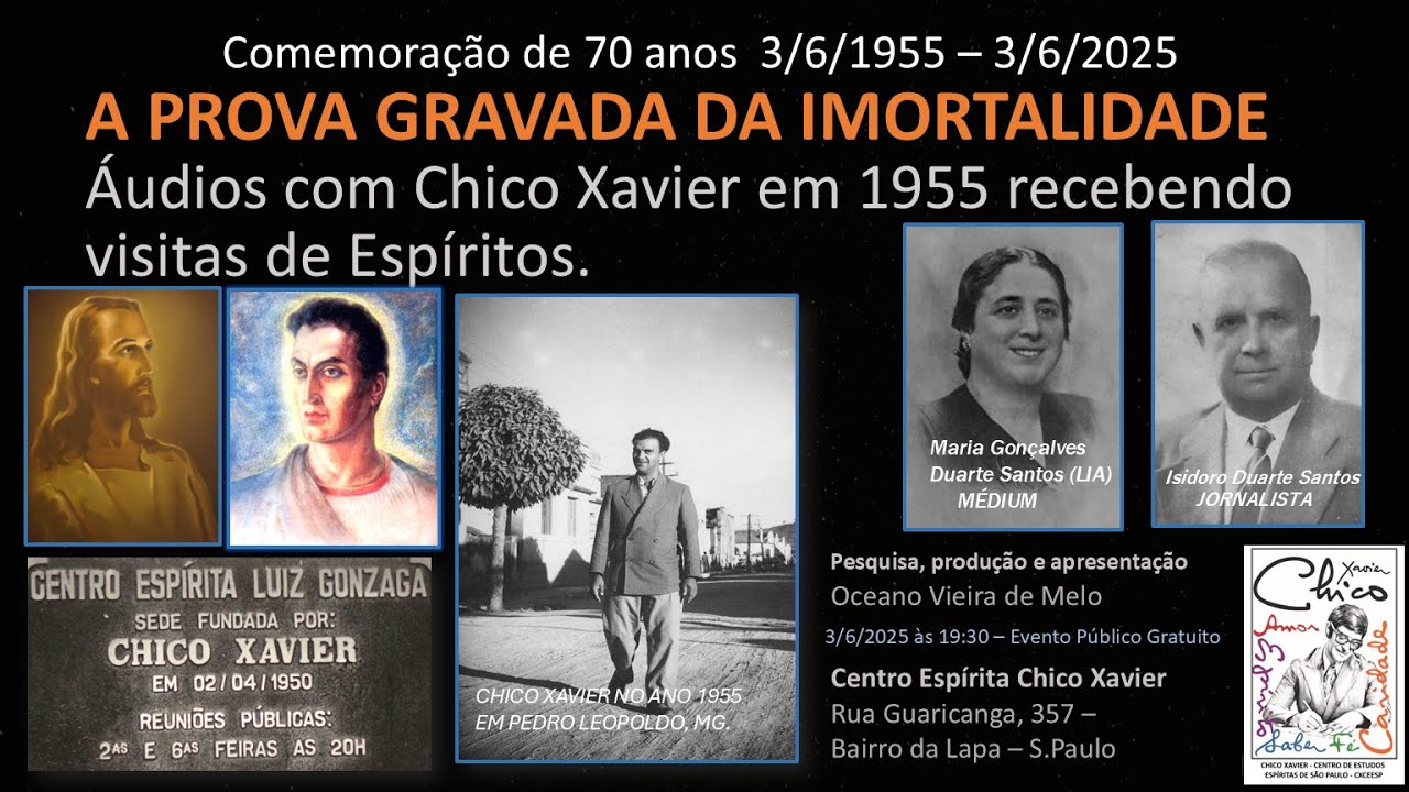 ISTO É ESPIRITISMO - 70 ANOS (3/6/1955 - 2025) GRAVAÇÃO COM CHICO XAVIER RECEBENDO OS ESPÍRITOS.
