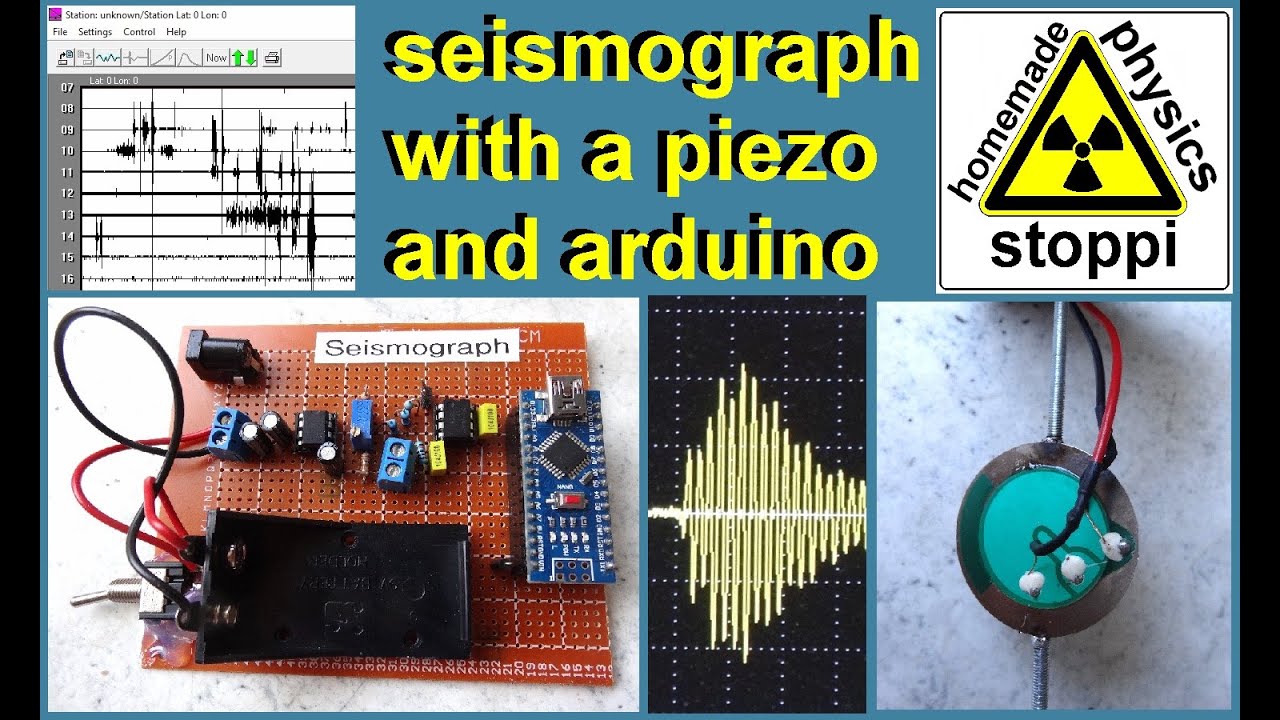 sensitive seismograph / seismometer with a piezo and arduino - Seismograph mit Arduino