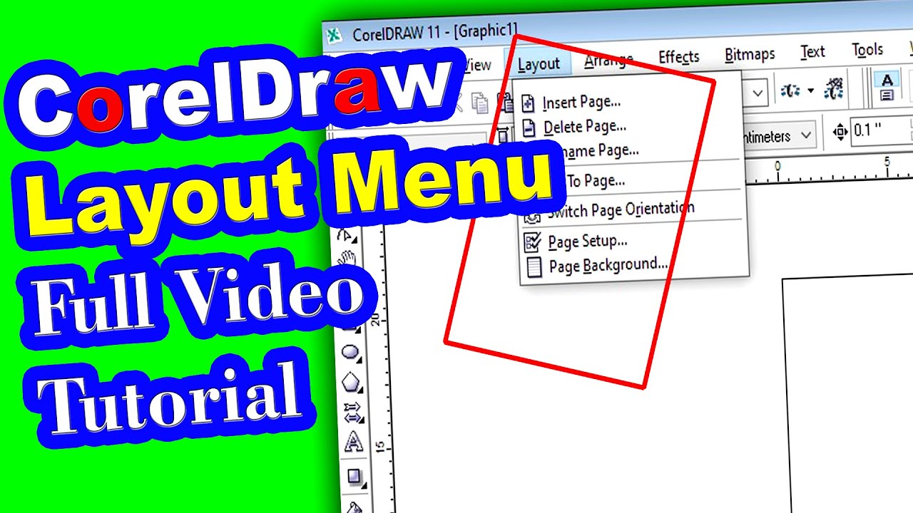 Coreldraw 11 Layout Menu Full video tutorial , All Options in Hindi