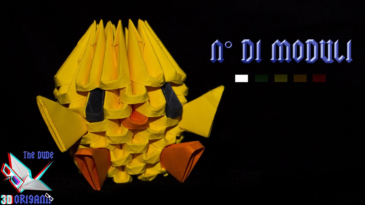 [ORIGAMI 3D ITA] Pulcino (Pochi Pezzi) || Animali/Veloci da Creare