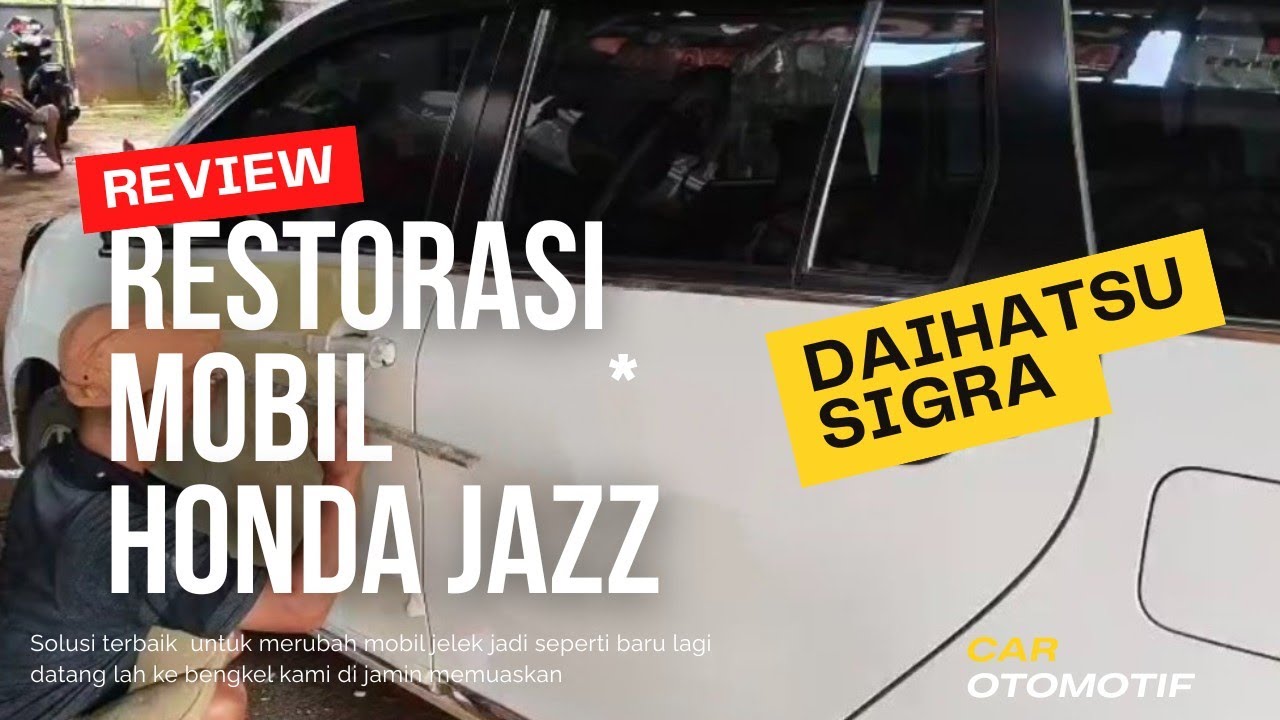 Restorasi mobil Daihatsu Sigra dan Honda jazz dia mobil yang tadinya kusam jadi kinclong