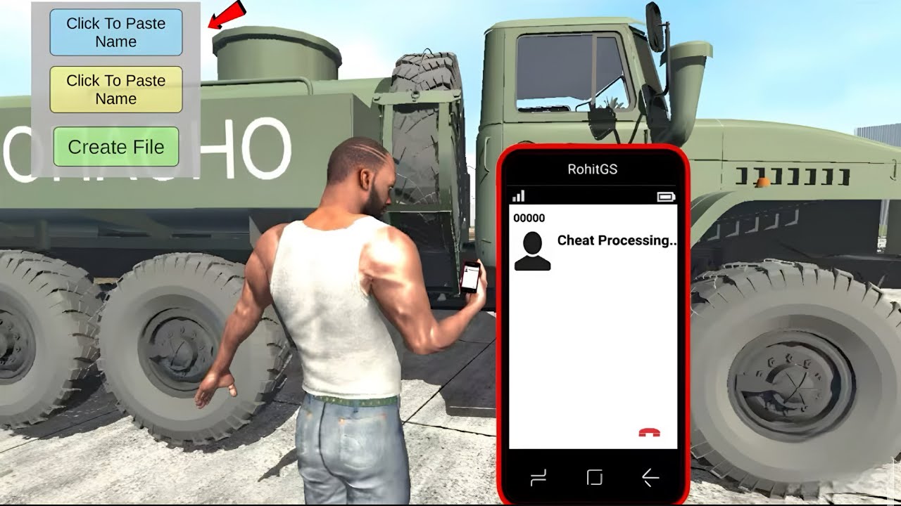 ARMY TRUCK CHEAT CODE IN INDIAN BIKE DRIVING 3D | INDIAN BIKE DRIVING 3D ARMY TRUCK CHEAT CODE
