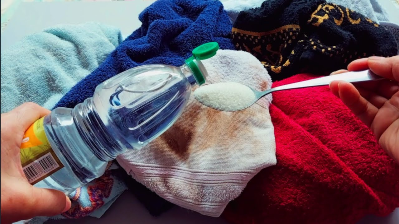 Basta Colocar e Remove as Manchas e Bolor das Toalhas Brancas e Coloridas sem Desbotar