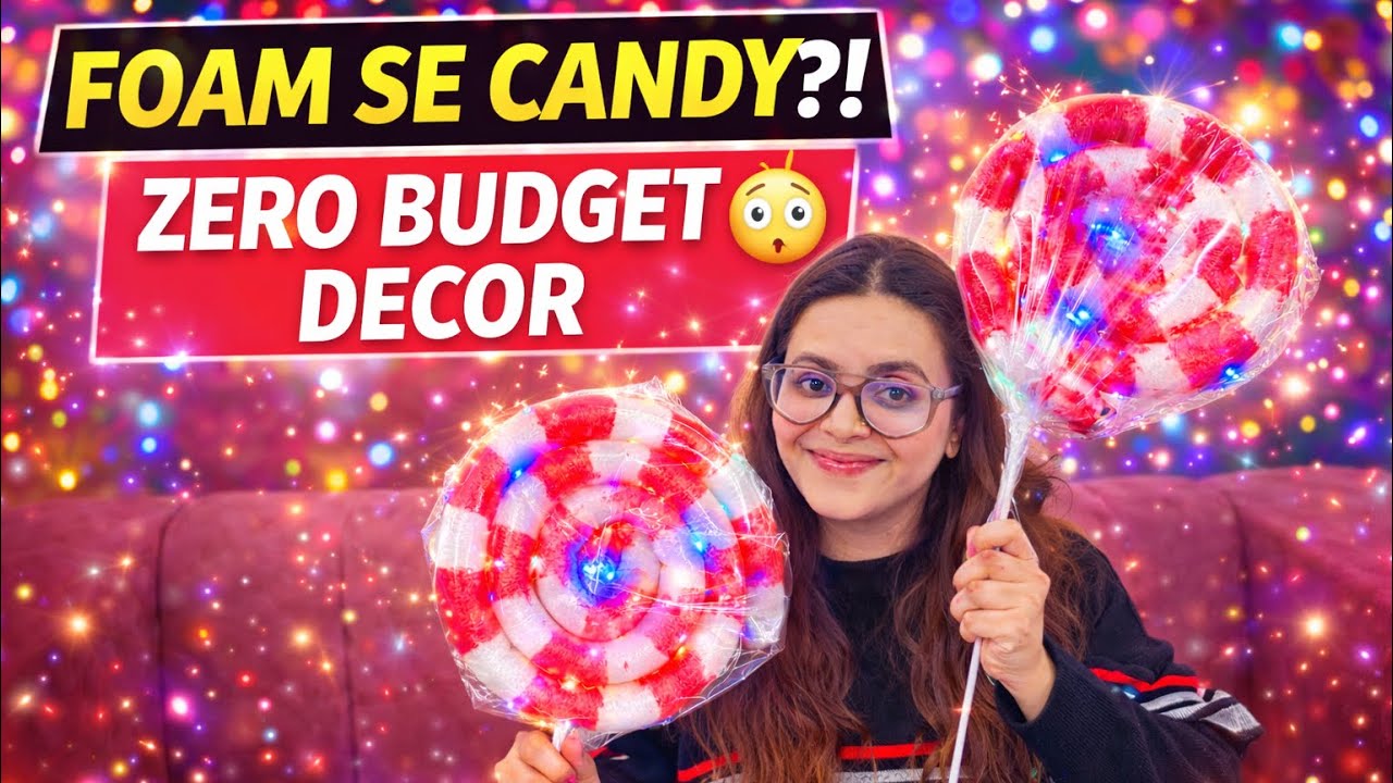 FOAM SE CANDY?! 😳 | ZERO BUDGET DIY DECOR FROM PARCEL WASTE#diy#candy#decor#homedecor#vlog#fyp#fhi 