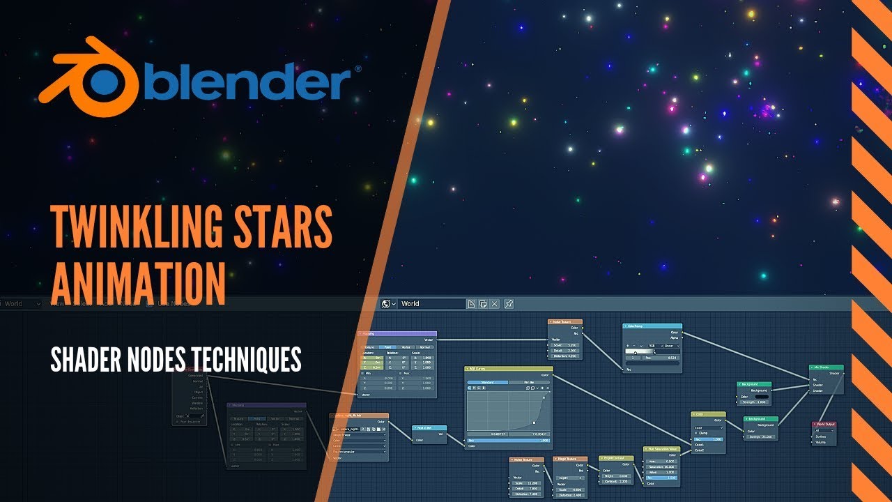 How to animate flickering stars using shader nodes and HDRI in Blender 2.8 for Cycles and EEVEE
