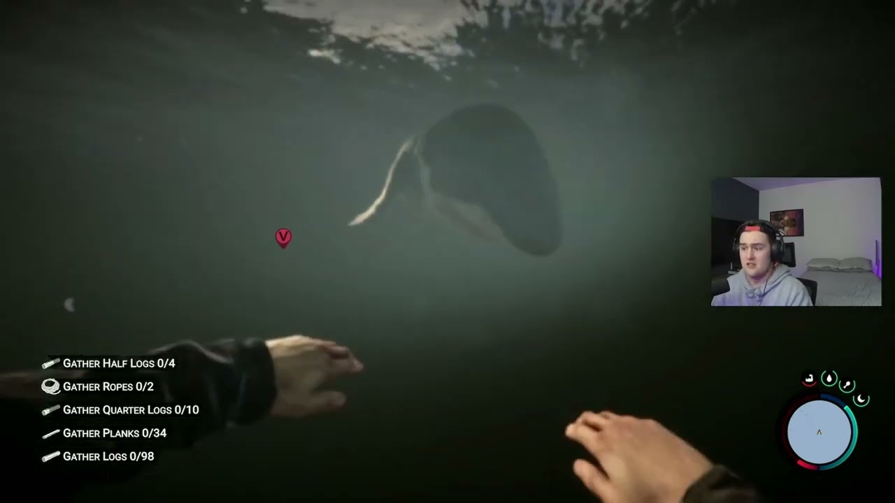 SHARK ATTACK JUMP SCARE!!!! SONS OF THE FOREST!! #shorts #sonsoftheforest