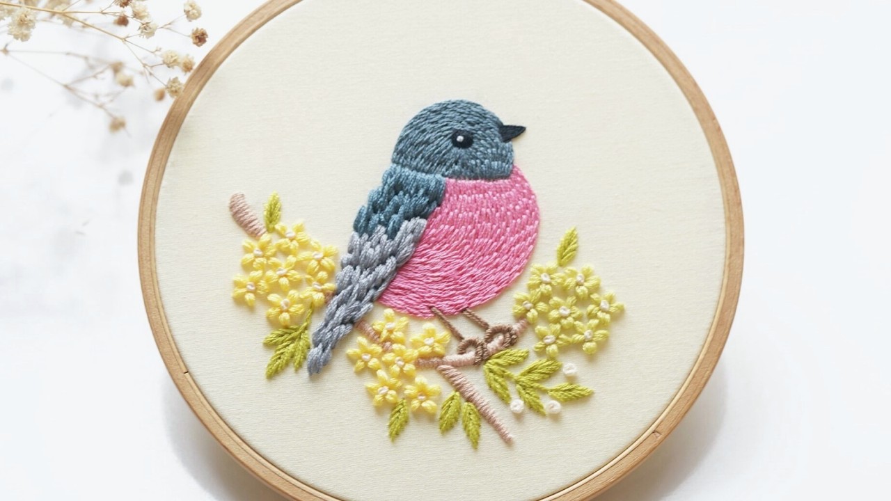 Pink robin is here! New embroidery tutorial