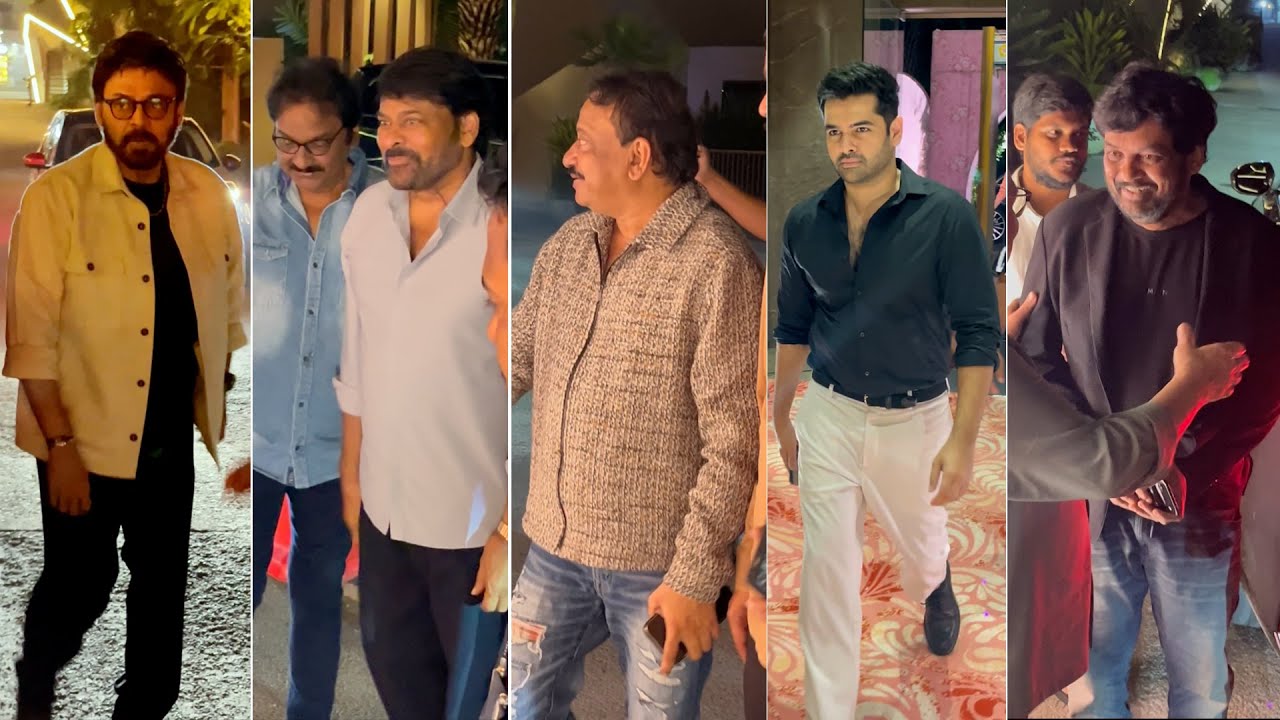 Chiranjeevi & Venkatesh,Ram,Puri Jaganadh,Ram Gopal Varma, at Kona Venkat Daughter Wedding Reception