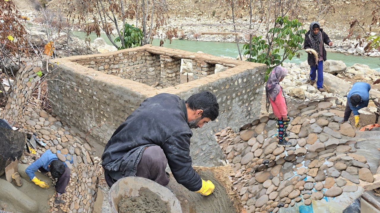 The Real Life of Zagros Nomads | Renovating a Clay Oven, Paving a House, and Catching Fish for Lunch