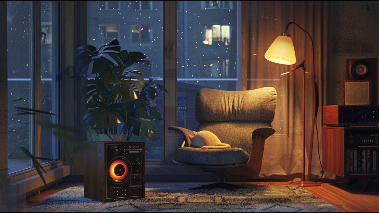 -こころ落ち着くBGM-  Cozy Night Music with Snow Outside the Window