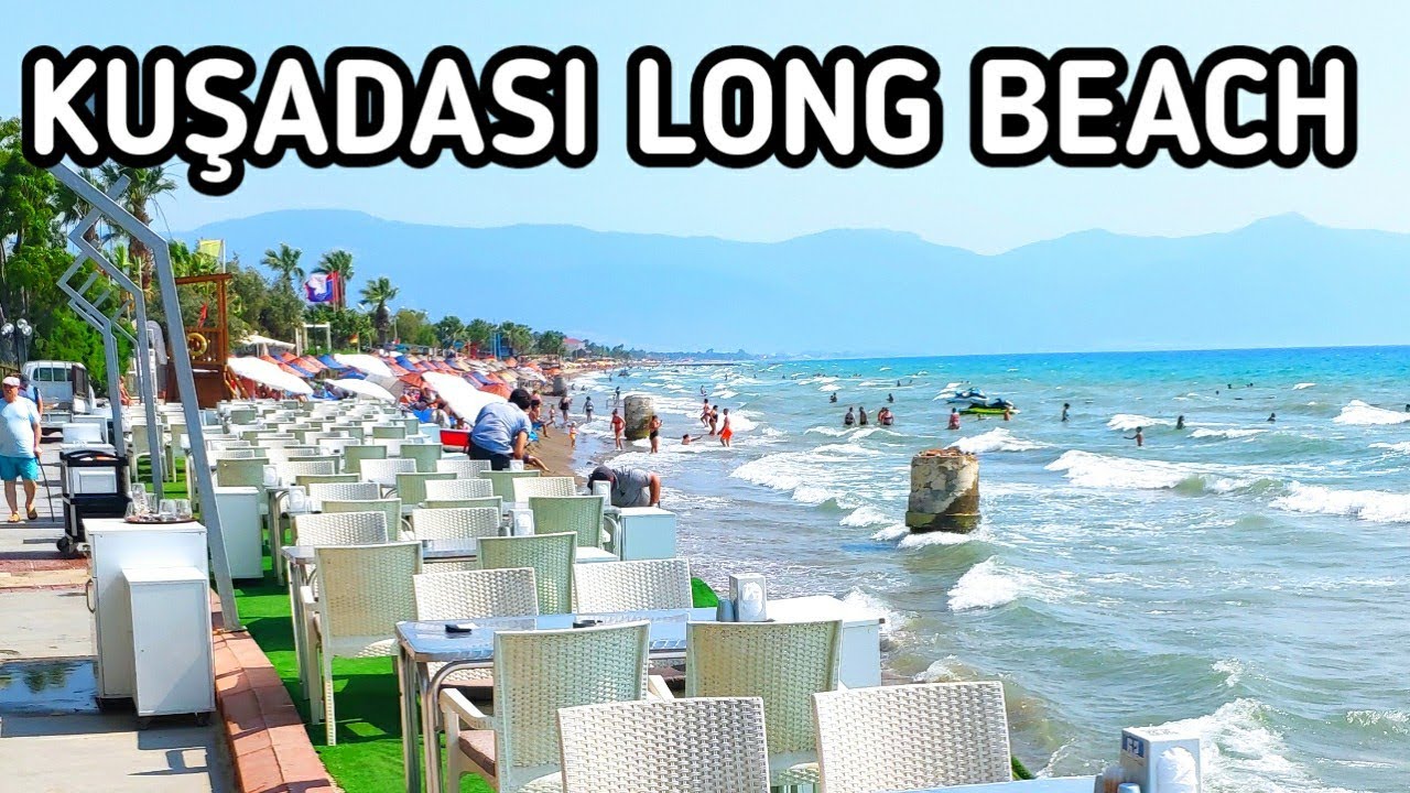 KUŞADASI TÜRKIYE LONG BEACH ( Uzun Plajı Kuşadası ) Summer Walking Tour | June 2025 | 4k UHD 60fps