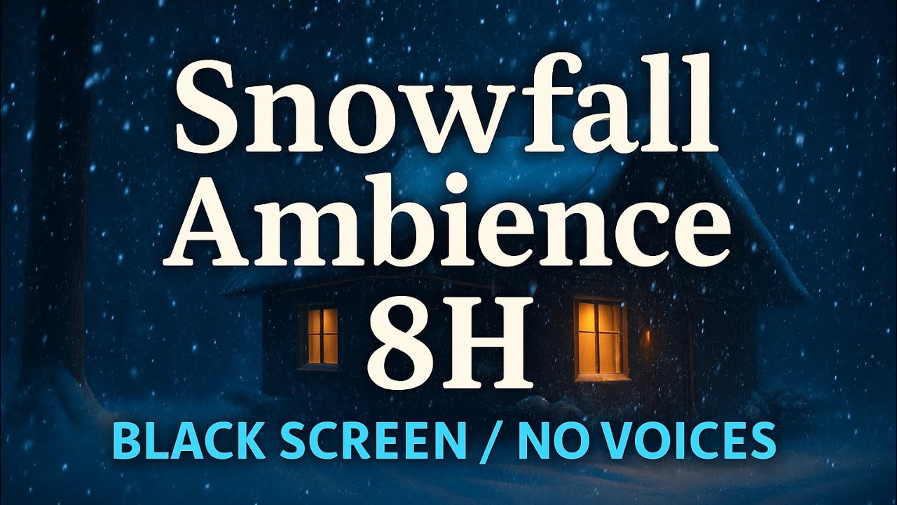 Snowfall Ambience for Deep Sleep • 8 Hours (Black Screen, No Voices)