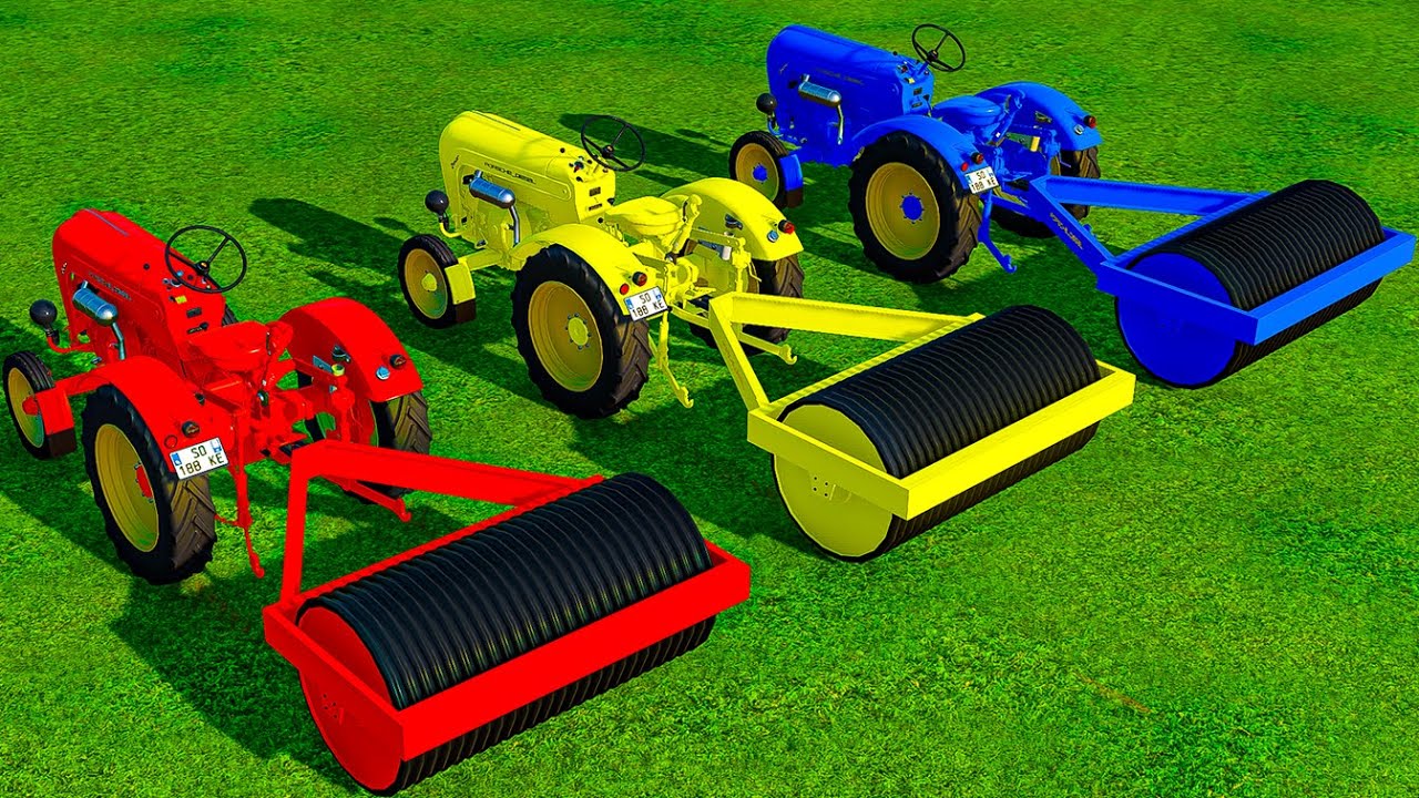 Work with Colors - CULTIVATING WORK with Mini Tractors Of Colors - Farming Simulator 22