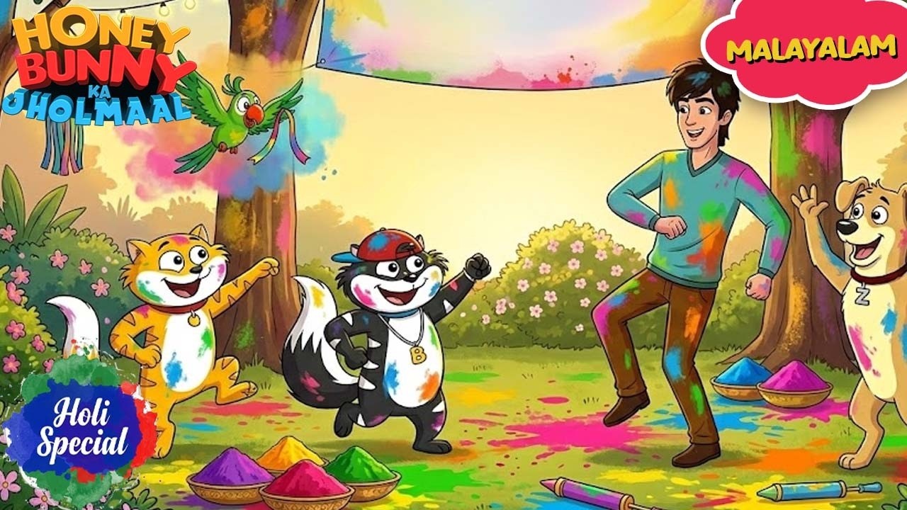 Holi Special |Honey Bunny നെ കിയെ ഹോളി കാ ഡാൻസ്| Gags in Malayalam | Funny Video | Kids Show
