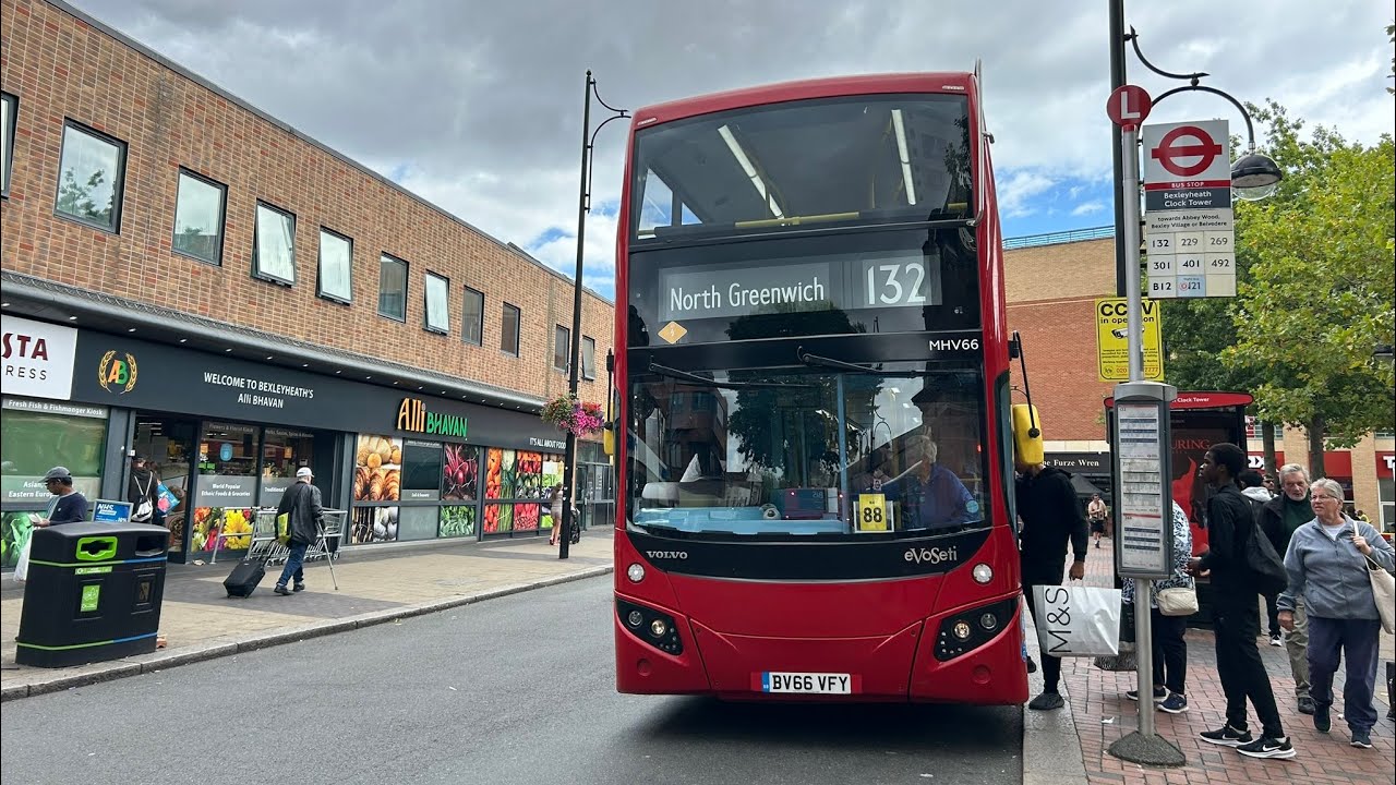 FULL ROUTE VISUAL|London Central Route 132 North Greenwich - Bexleyheath Town Centre MHV66 BV66VFY 