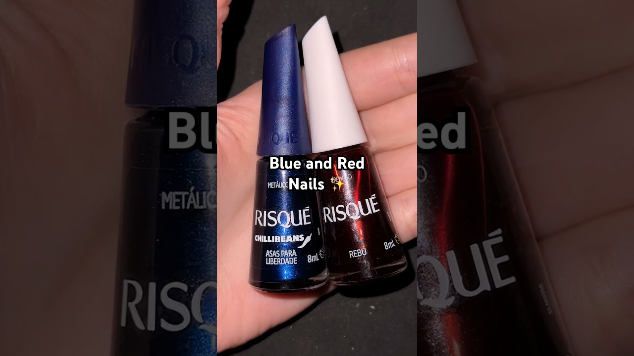 Blaue und rote N&auml;gel #Shorts #Nagel #N&auml;gel #unhas #unha #Nageldesign #Nagellack