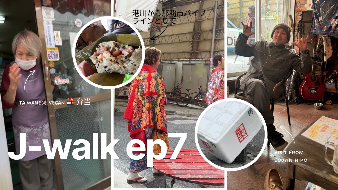 港川から那覇市パイプラインどり犬と歩いて🇹🇼ビッガン弁当ちまき🍙