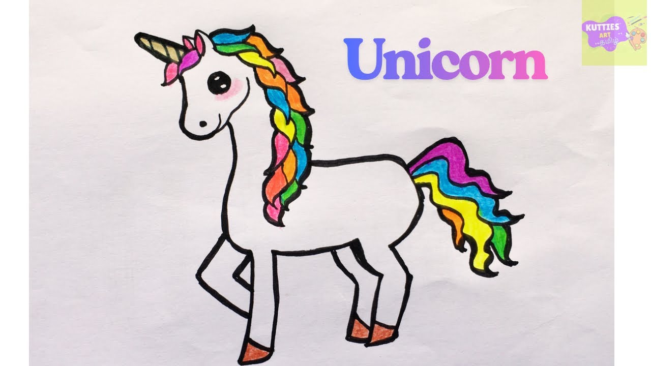 Unicorn drawing with voice (New version)/ how to draw a unicorn with step by step instruction