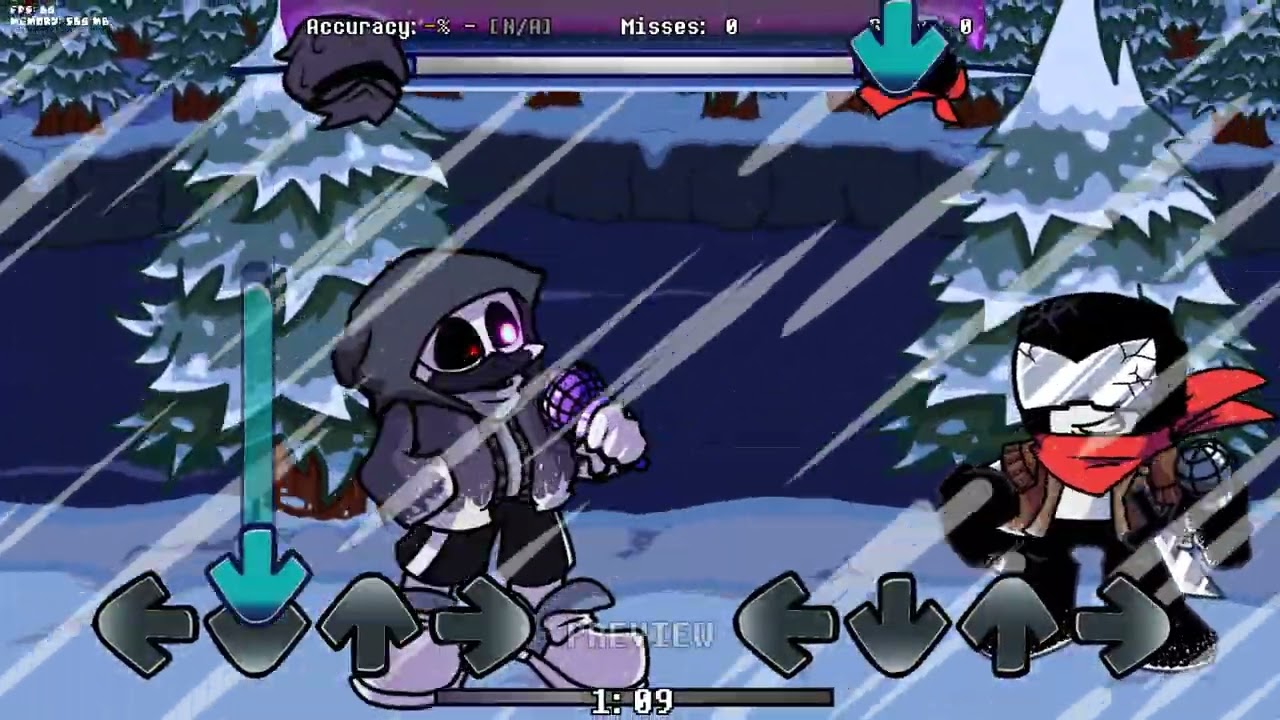 Friday Night Funkin Dusttale Best Friends Winter Wasteland (FanReworked)