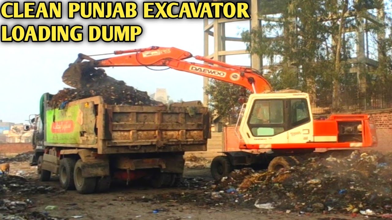 Clean Punjab Excavator Powerful Loading Dump Truck | Safai Punjab Mission | Heavy Machine Action