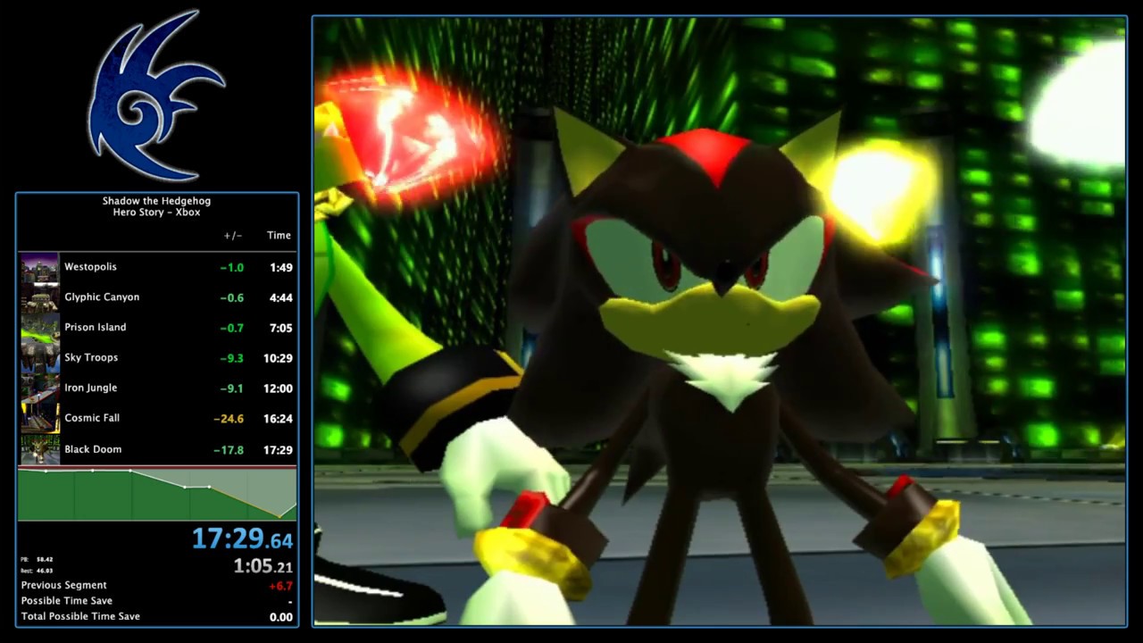 Shadow the Hedgehog - Hero Story (No CCG) - 11:48.21 IGT - 17:29.25 RTA