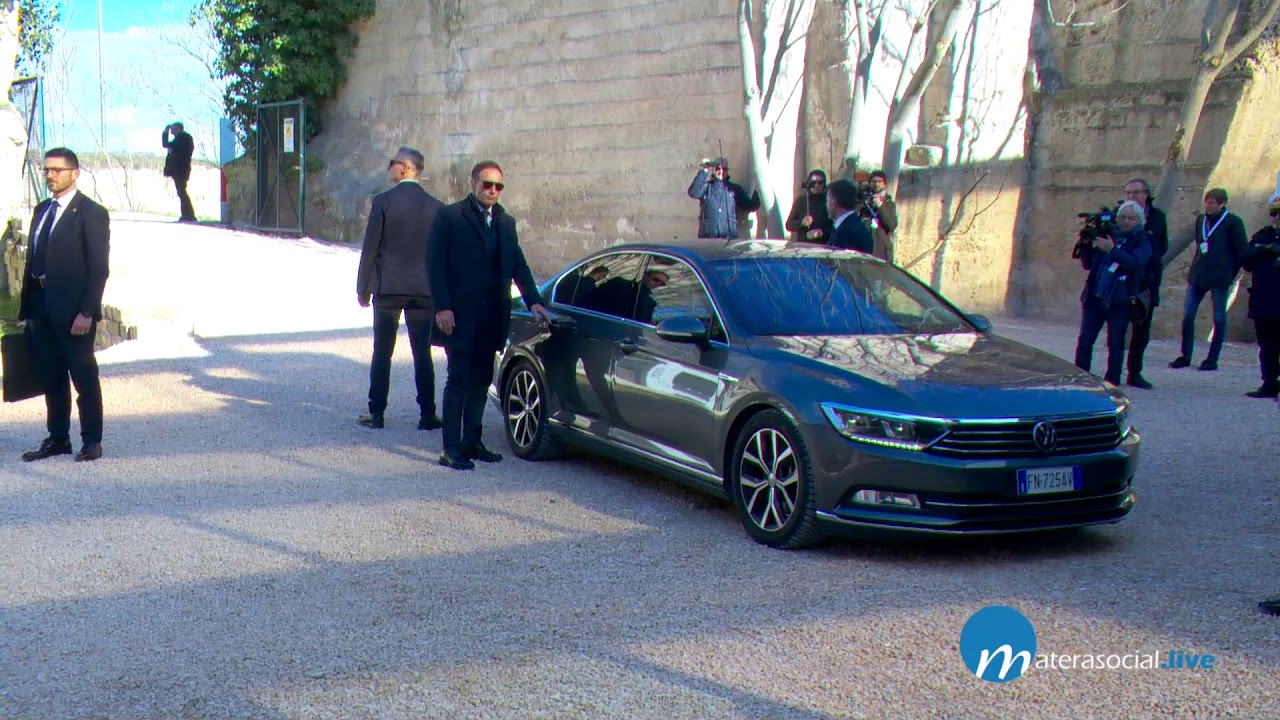 Arrivo del Premier Giuseppe Conte alla cava del sole