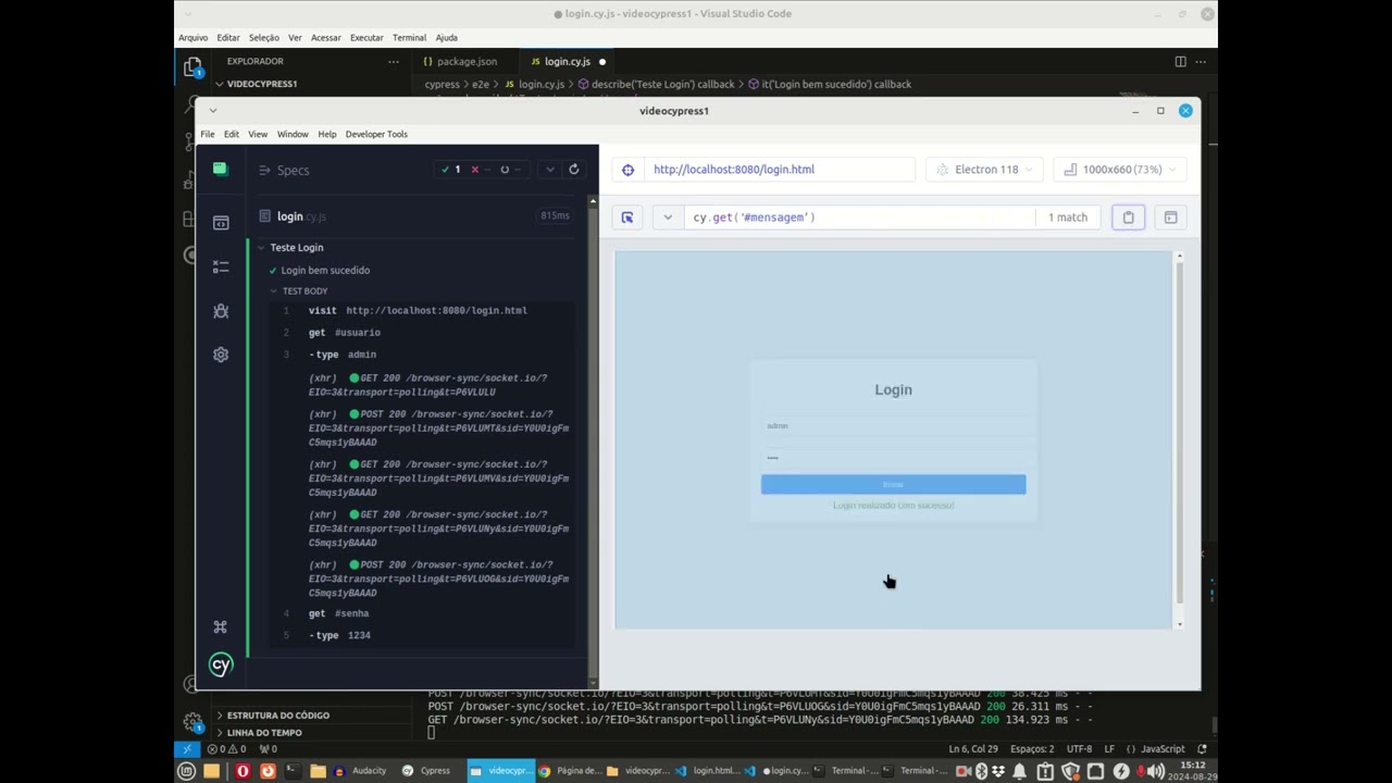 Tutorial Cypress 1 - Página de login