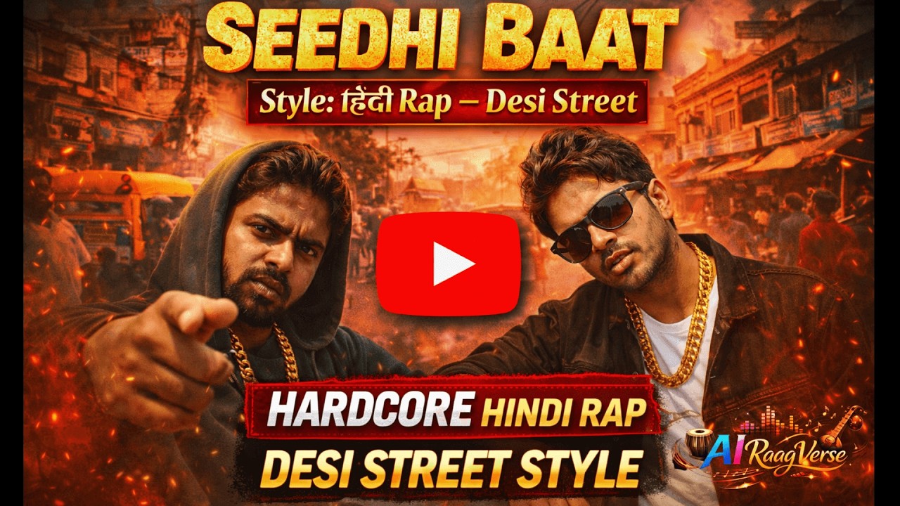Seedhi Baat 🔥 Hindi Rap Desi Street | AI Hip Hop Song | Hard Beat | AI RaagVerse #SeedhiBaat
