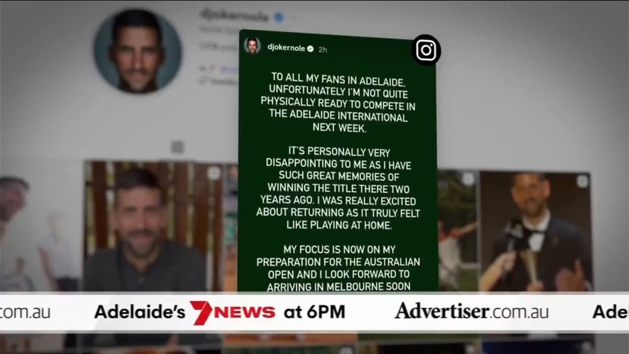 The Advertiser, 7NEWS Adelaide: Parafield plane crash, Novak pulls out Adelaide International