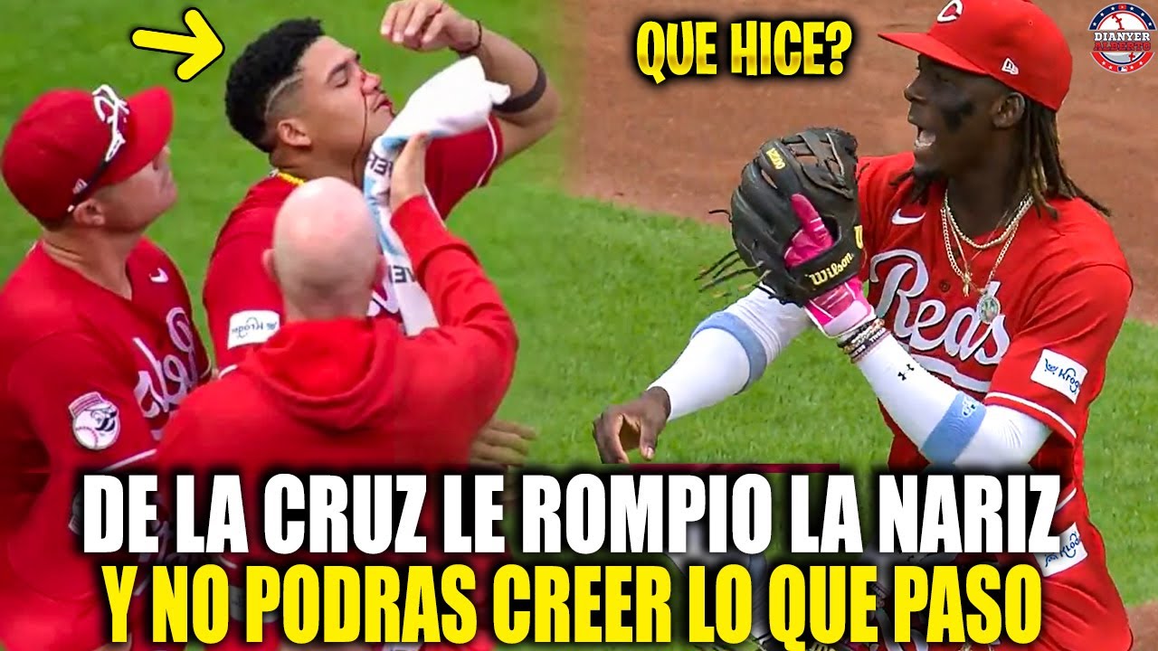 Así ELLY DE LA CRUZ GOLPEA LE ROMPE la NARIZ a un COMPAÑERO sale LESIONADO y NO CREERÁS QUE PASÓ MLB