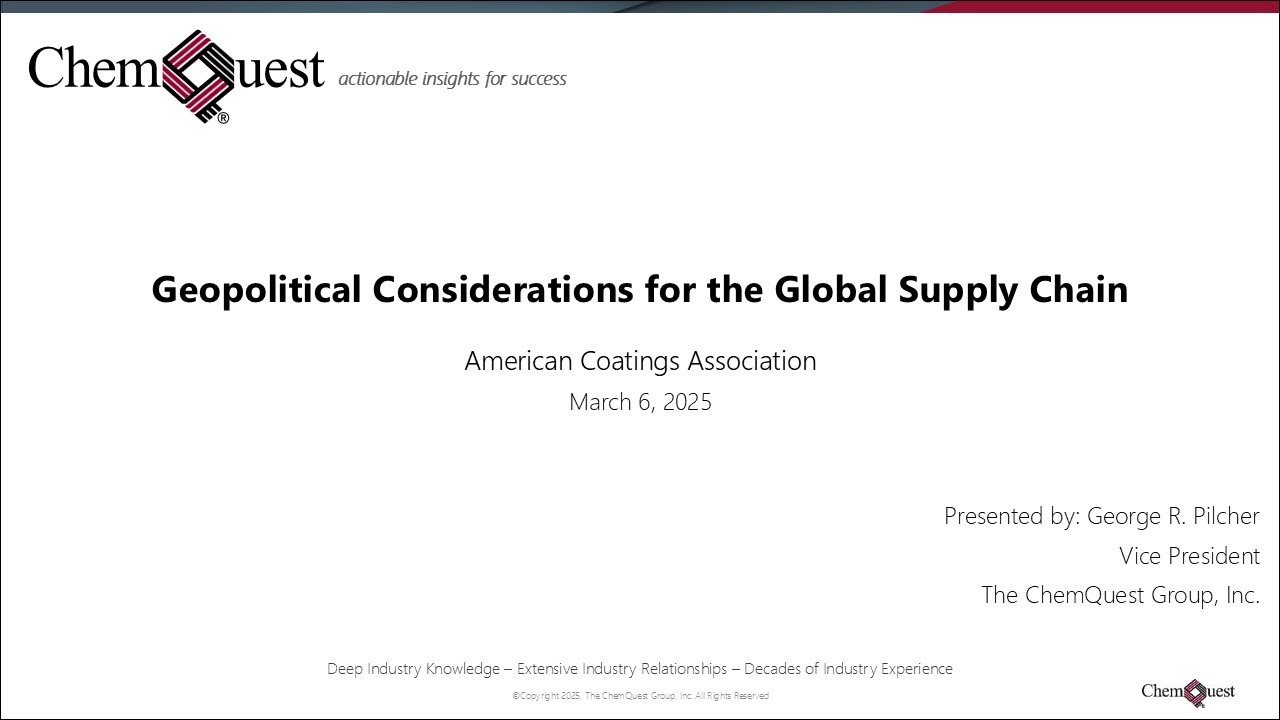 Geopolitical Considerations for the Global Supply Chain
