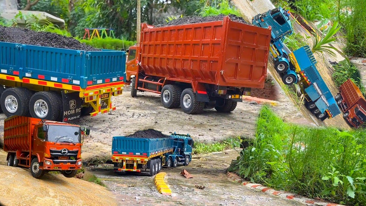 AKSI KE 87 ‼️ Pengiriman Matrial Bangunan Rc Truk Trailer VS Tronton Angkut Pasir Slip Kabin Jumping