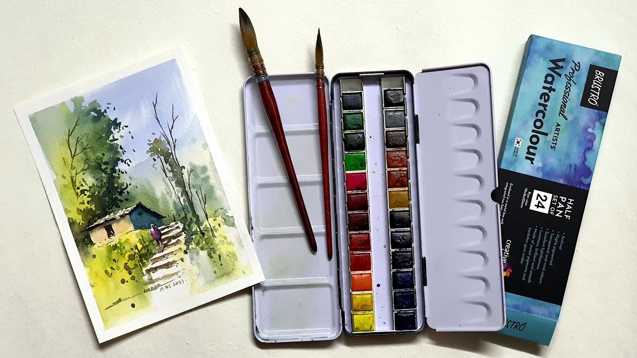 Watercolor Landscape Painting by Sikander Singh Chandigarh India