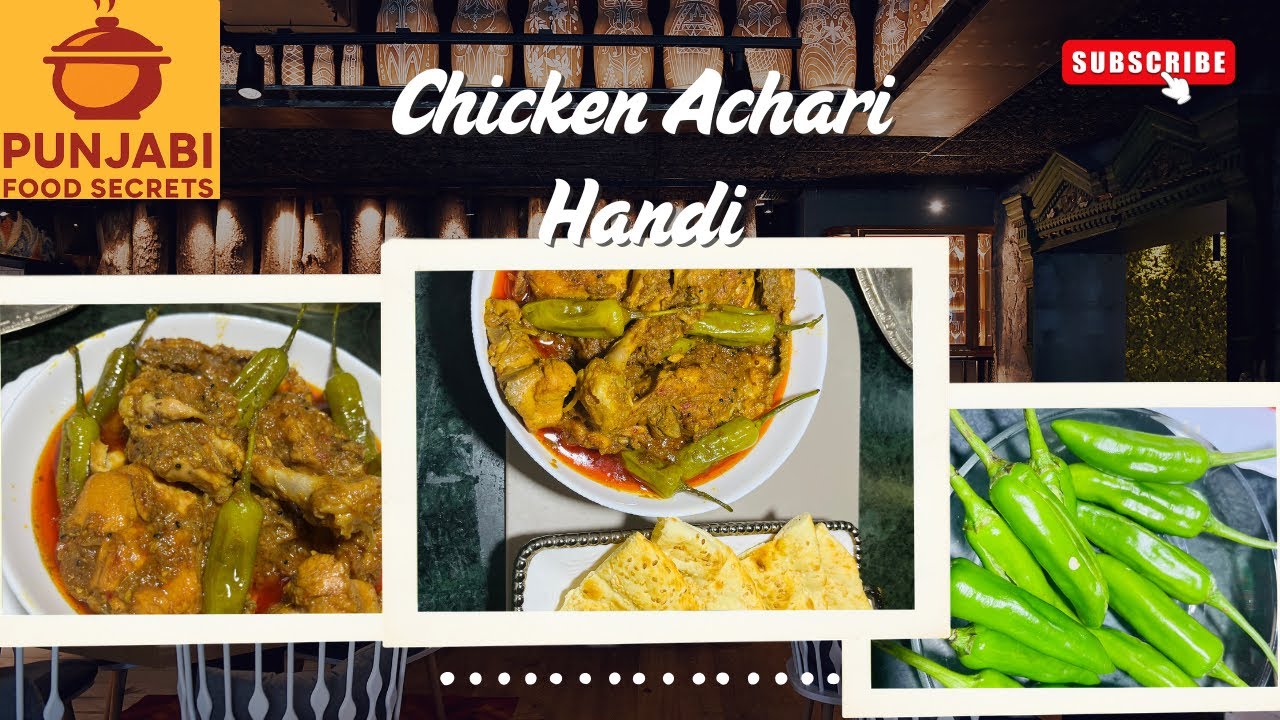“Secret Recipe of Chicken Achari Handi 🤫 | Tangy & Spicy Delight!”