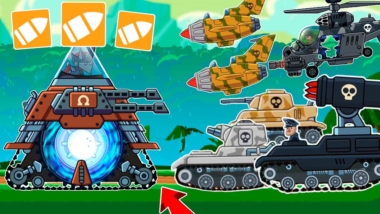 TANK DINAMO and BIG BULLET VS ALL TANKS in JUNGLE to NIGHTMARE - Hills of Steel