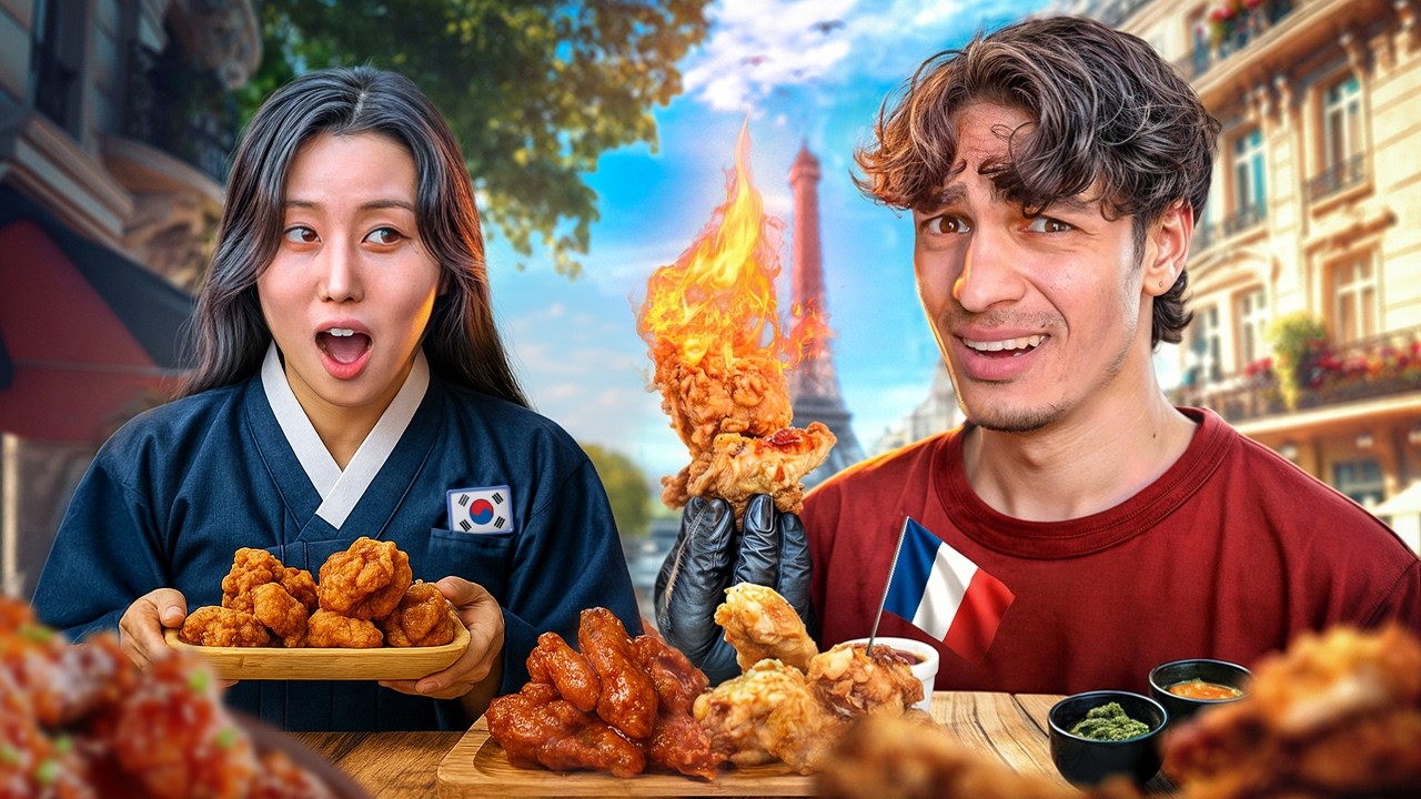 Je fais tester le poulet cor&eacute;en en France &agrave; une Cor&eacute;enne🍗🇫🇷