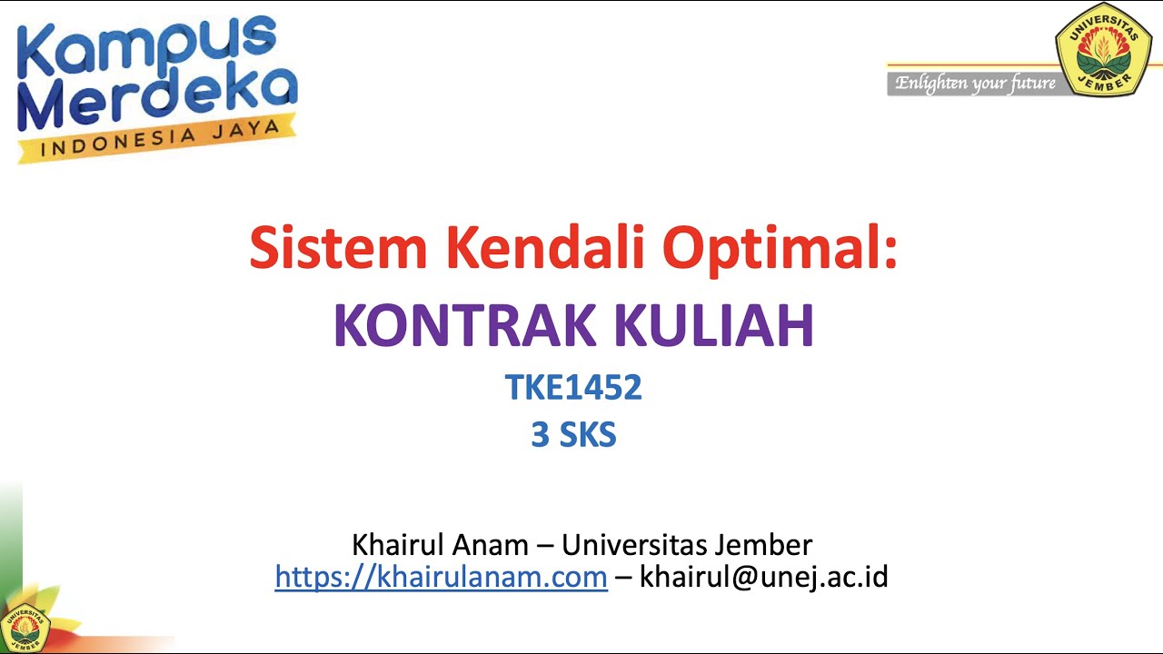 KONTRAK KULIAH SISTEM KENDALI OPTIMAL 2122 GENAP