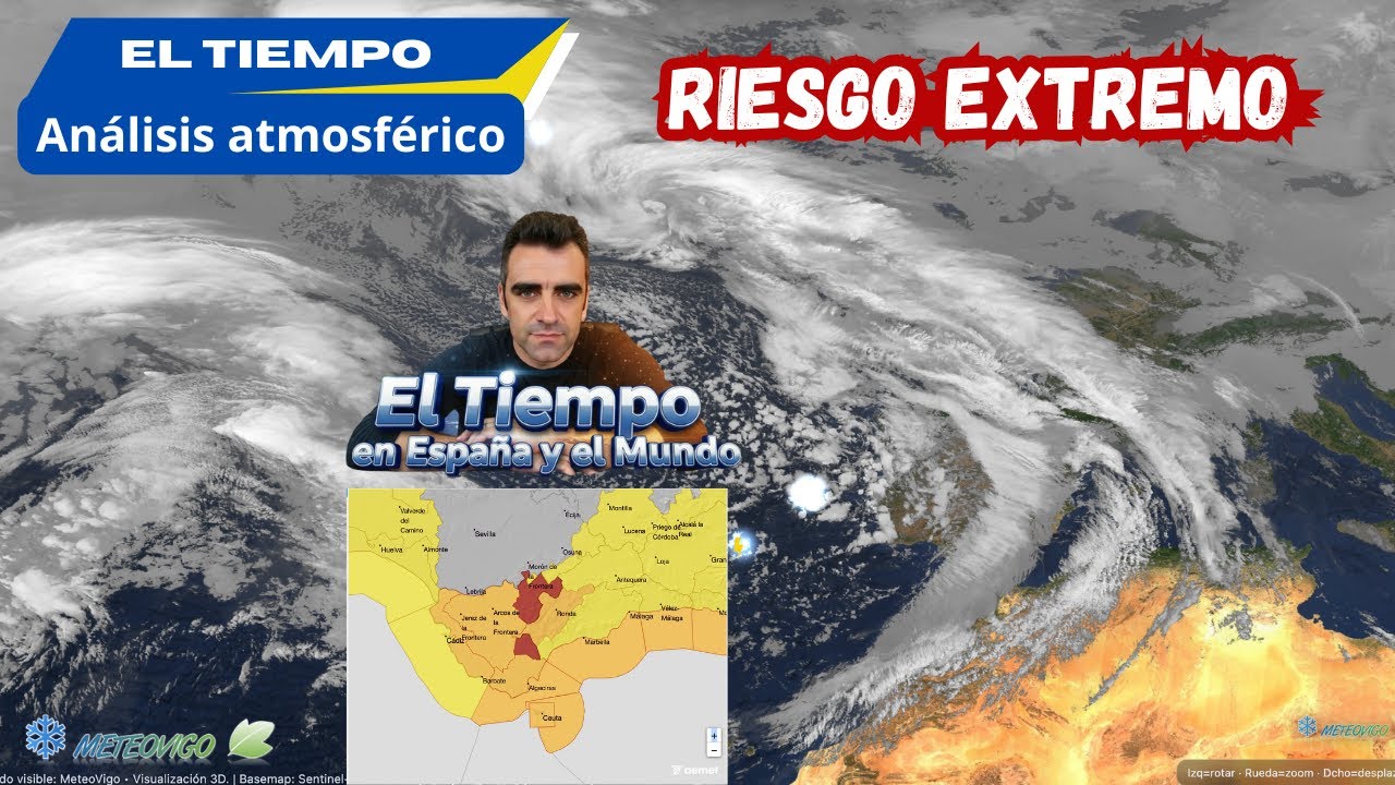 La contundente CIRCULACIÓN CICLÓNICA 🔴​ y los ríos de humedad activan avisos de nivel rojo en ESPAÑA